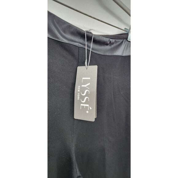 New NWT Lysse‎ Denver Hi Waist Wide Leg Ponte Size Large Black - Picture 7 of 9